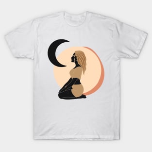 Sitting Sun Moon Goddess T-Shirt